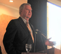 Ed Donohue speaks during his induction to the Lourdes Athletic Hall of Fame in September 2011.